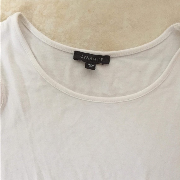 Dynamite white top with cut open shoulders - Picture 2 of 2